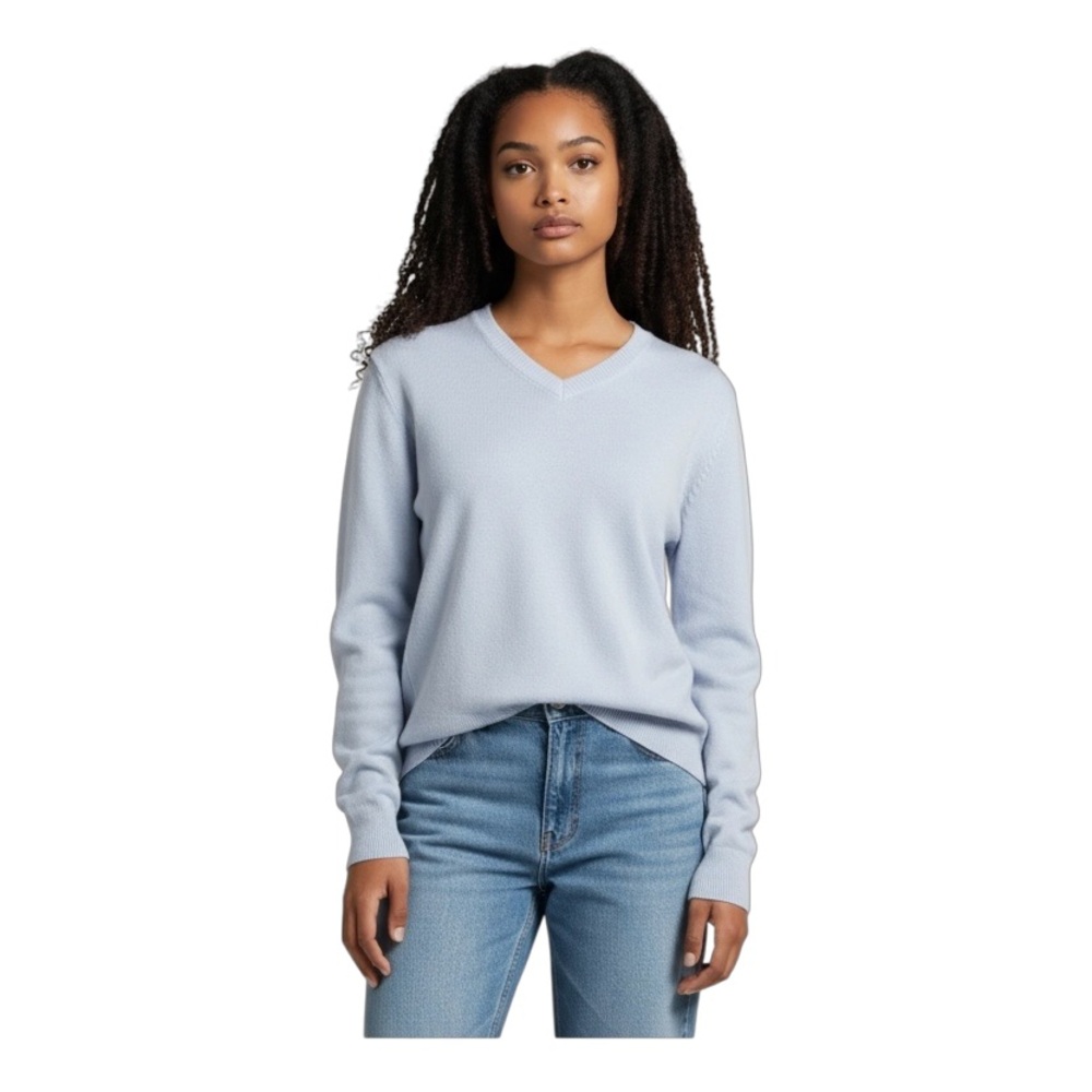 Amazon Essentials Light Blue V-Neck Sweater Size Medium